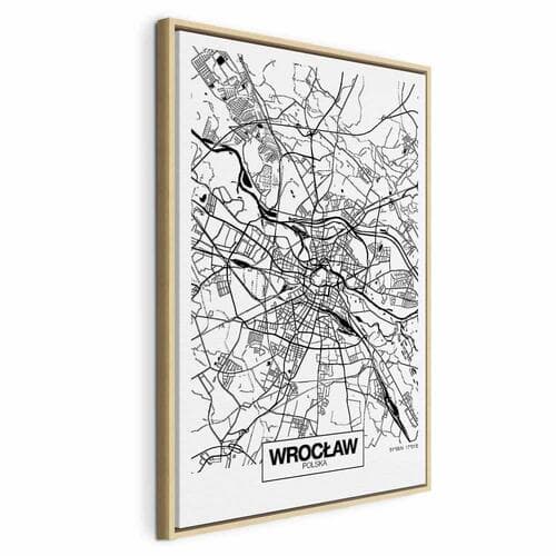 Картина на полотні Mapa miasta: Wrocław 60×90 см, стандартне полотно