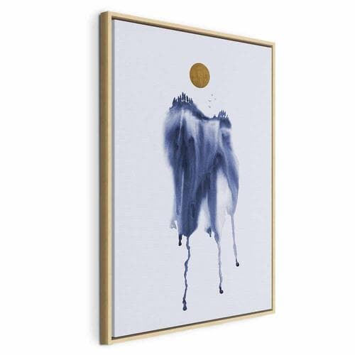 Obraz na płótnie Las w akwarelach - niebieski odcień pejzażu w abstrakcji 60×90 cm, płótno standard
