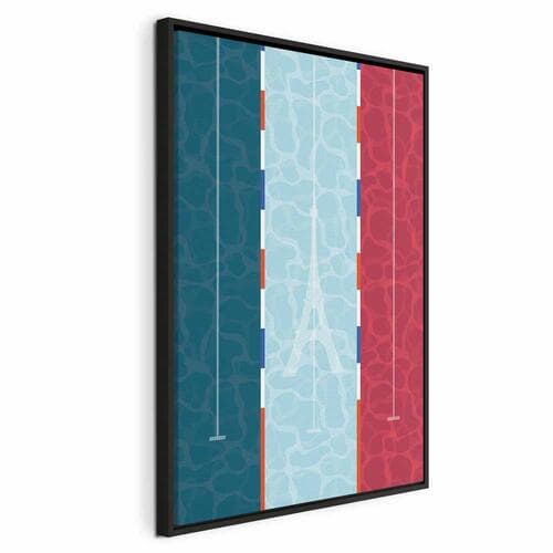Obraz na płótnie Graficzna ilustracja basenu na tle flagi Francji 40×60 cm, płótno standard