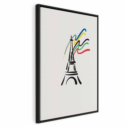Obraz na płótnie Wieża Eiffla i wstęgi kolorów 40×60 cm, płótno standard