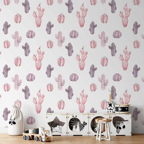 Tapeta Różowe kaktusy 49×1000 cm, materiał samoprzylepny