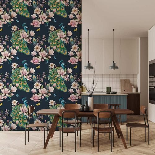 Tapete Magnolie i pawie 50×1000 cm, wasserfestes Material