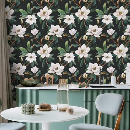 Wallpaper Białe magnolie 50×1000 cm, waterproof material
