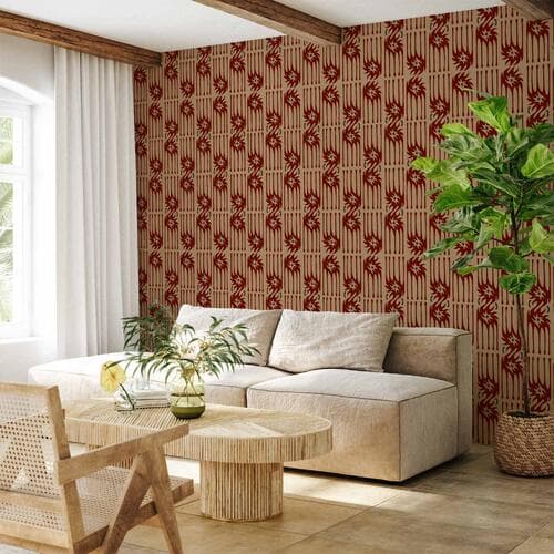 Tapeta Czerwone pazury - nieregularne kształty na papierowym tle 50×1000 cm, flizelina premium