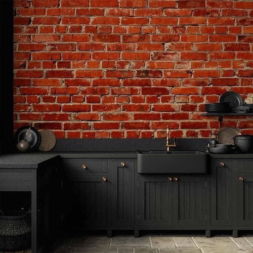 Fototapeta Stara ściana - mur z czerwonej cegły w stylu retro 100×70 cm, materiał wodoodporny