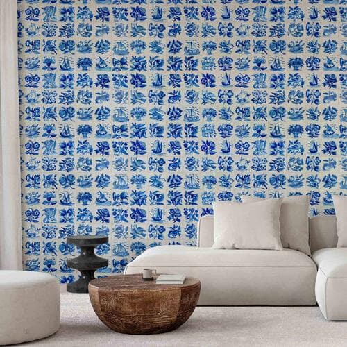 Fototapeta Płytki azulejos - tradycyjne ceramiczne portugalskie kafle 150×105 cm, flizelina standard