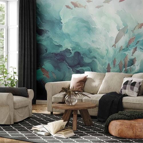 Фотообои Ryby w oceanie 98×70 см, самоклеящийся материал