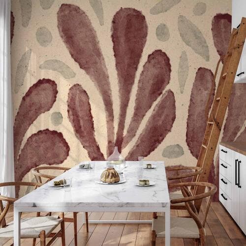 Фотошпалери Liście i plamy - duże rozedrgane kształty inspirowane Matisse 100×70 см, вологостійкий матеріал
