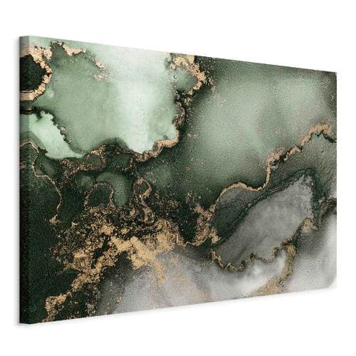 Leinwandbild Zielona akwarela - abstrakcja inspirowana strukturą marmuru 30×20 cm, Standardleinwand