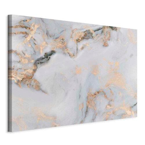 Obraz na płótnie Biały kamień - elegancki marmur ze złotymi refleksami 60×40 cm, płótno standard