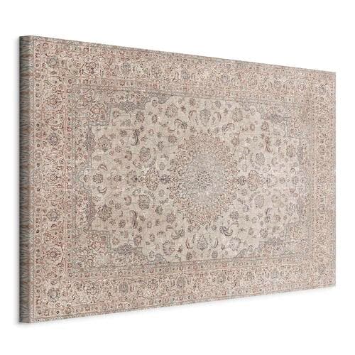 Obraz na płótnie Piaskowy dywan - przetarty perski dywan z bogatymi motywami zdobniczymi 30×20 cm, płótno standard