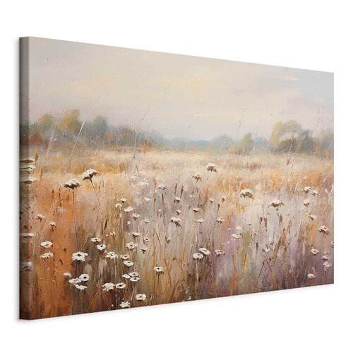 Leinwandbild Impresjonistyczna łąka - krajobraz polny w pastelowej palecie barw 30×20 cm, italienische Leinwand