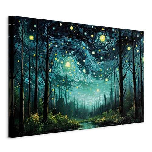 Obraz na płótnie Gwieździsta noc - współczesna wersja nocnego nieba Van Gogha 90×60 cm, płótno standard