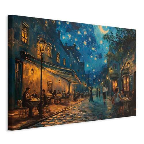 Leinwandbild Uliczka Paryża - obraz inspirowany stylem Vincenta van Gogha 30×20 cm, italienische Leinwand