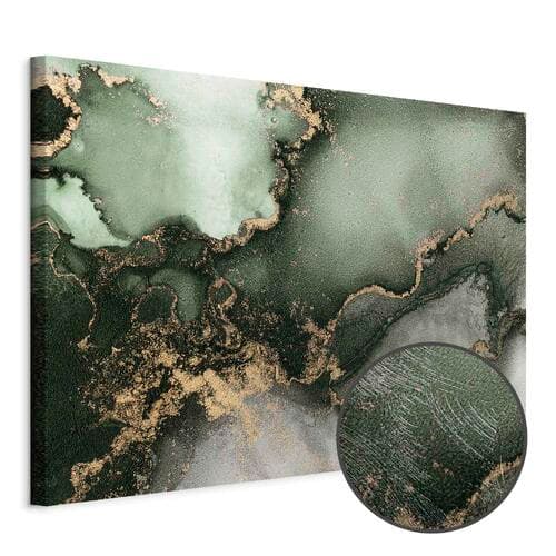 Canvas print Zielona akwarela - abstrakcja inspirowana strukturą marmuru 30×20 cm, standard canvas