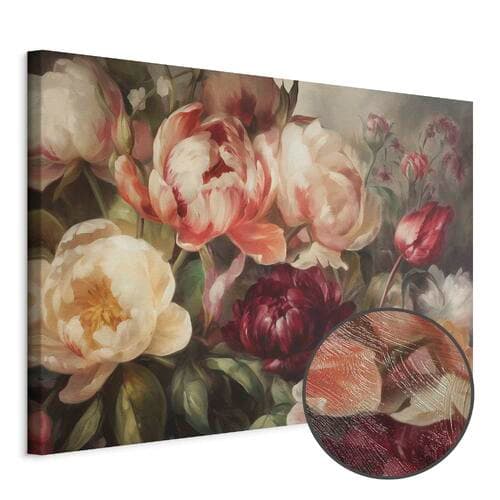 Obraz na płótnie Charyzmatyczne piwonie 90×60 cm, płótno standard
