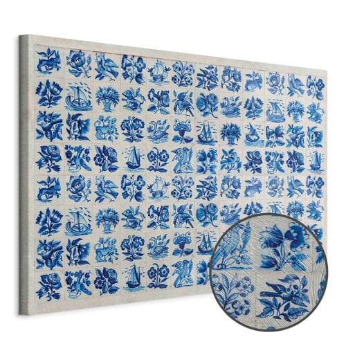 Obraz na płótnie Płytki azulejos - tradycyjne ceramiczne portugalskie kafle 90×60 cm, płótno standard