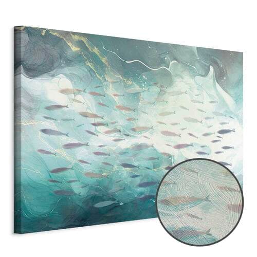 Obraz na płótnie Ławica drobnych ryb 90×60 cm, płótno standard