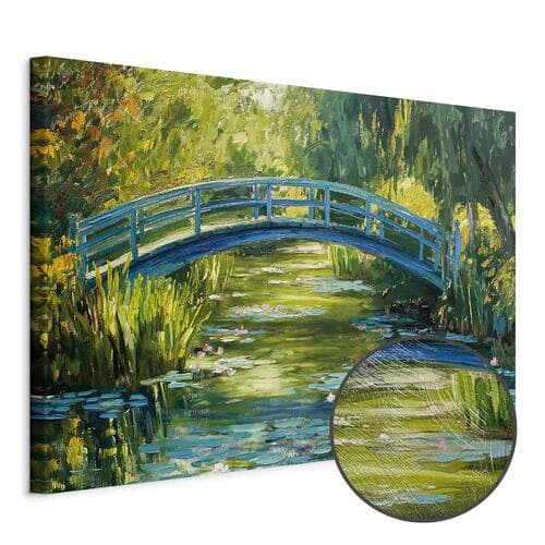Leinwandbild Impresjonistyczny mostek - obraz mostu na malowniczym tle 30×20 cm, Standardleinwand