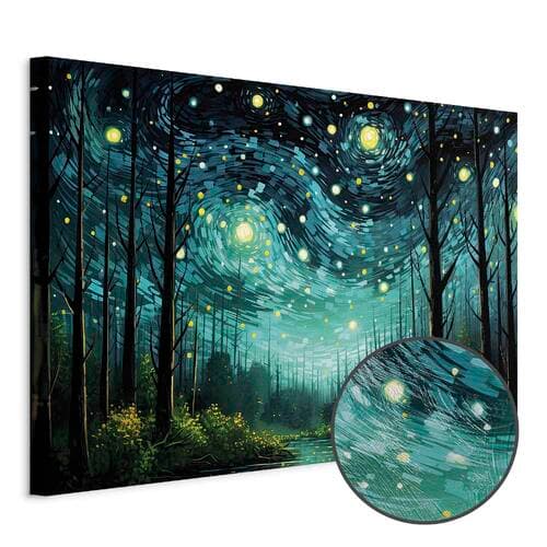 Obraz na płótnie Gwieździsta noc - współczesna wersja nocnego nieba Van Gogha 90×60 cm, płótno standard