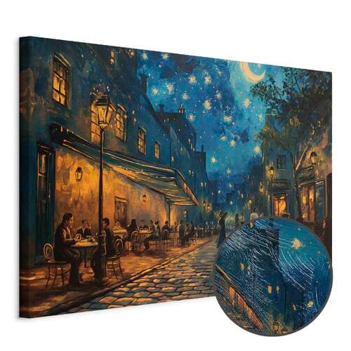 Leinwandbild Uliczka Paryża - obraz inspirowany stylem Vincenta van Gogha 30×20 cm, Standardleinwand