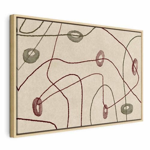 Obraz na płótnie Linie i kształty - labirynt z koralików na bladym przecieranym tle 60×40 cm, płótno standard
