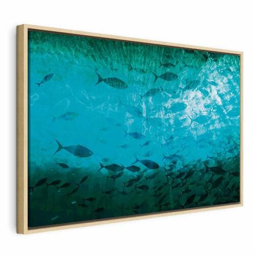 Obraz na płótnie Gromada ciemnych ryb 60×40 cm, płótno standard