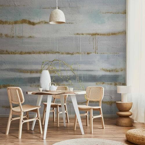 Fototapeta Modernistyczne tło - deseń w abstrakcyjne pasy ze złotymi deseniami 500×350 cm, materiał wodoodporny