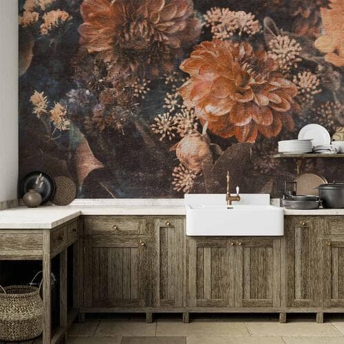 Wall mural Retro kwiaty - trzeci wariant 500×350 cm, waterproof material
