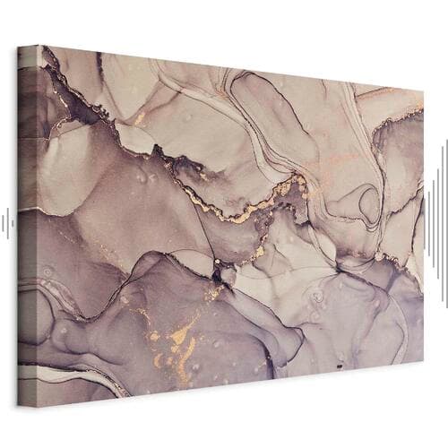 Leinwandbild Akwarelowa abstrakcja - pudroworóżowy marmur ze złotym akcentem 30×20 cm, Standardleinwand