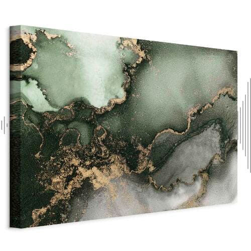 Leinwandbild Zielona akwarela - abstrakcja inspirowana strukturą marmuru 30×20 cm, Standardleinwand