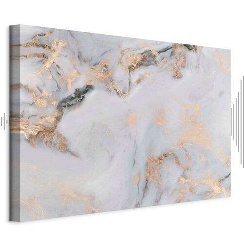 Leinwandbild Biały kamień - elegancki marmur ze złotymi refleksami 30×20 cm, Standardleinwand