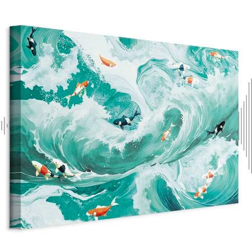 Canvas print Ryby i fale 30×20 cm, standard canvas