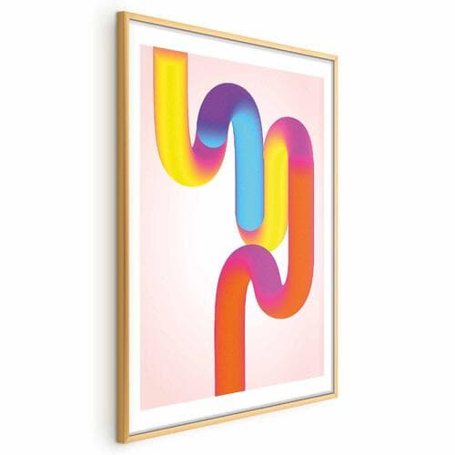 Plakat Tęczowe Rurki - abstrakcyjna ilustracja z kolorowymi gradientami 60×90 cm