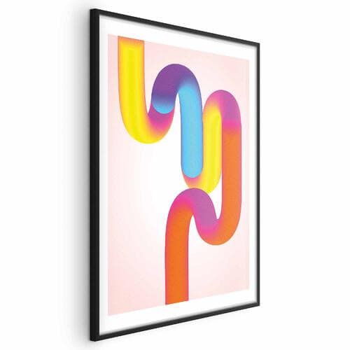 Plakat Tęczowe Rurki - abstrakcyjna ilustracja z kolorowymi gradientami 40×60 cm