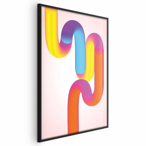 Poster Tęczowe Rurki - abstrakcyjna ilustracja z kolorowymi gradientami 21×30 cm