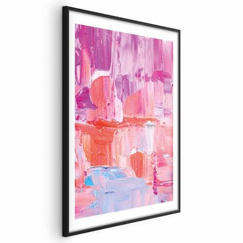Poster Kolorowe Pociągnięcia - intensywne odcienie różu i fioletu na płótnie 90×60 cm
