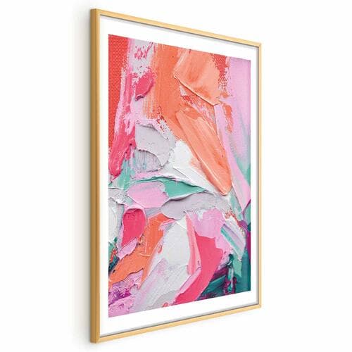 Poster Różowa Paleta - żywe odcienie różu; pomarańczu i zieleni na płótnie 40×60 cm