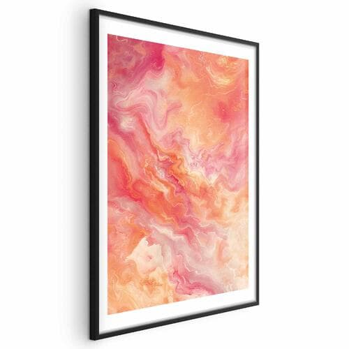 Poster Płomienne Barwy - dynamiczne kształty w kolorach ognia i różu 40×60 cm
