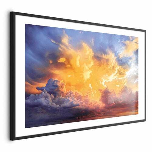 Plakat Piękny zachód słońca - chmury w ciepłych odcieniach 42×30 cm