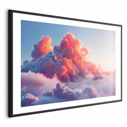Plakat Zmierzchowy spektakl: chmury w odcieniach różu i fioletu 30×21 cm