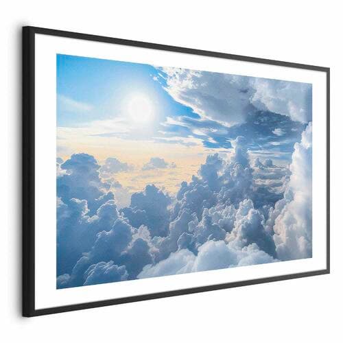 Plakat Symfonia Światła: Słońce i chmury współgrające na przepięknym niebie 60×40 cm