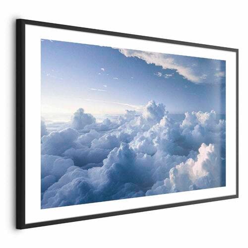 Plakat Podniebne pejzaże: Promienie oświetlające puchowe formacje chmur 90×60 cm