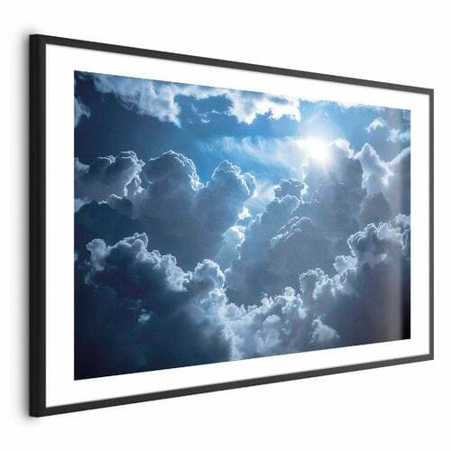 Poster Ożywiona sceneria: Słońce walczące z chmurami 90×60 cm
