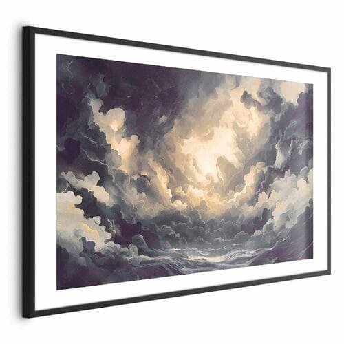 Plakat Epicka gra światła: Słońce walczące o dominację nad chmurami 60×40 cm