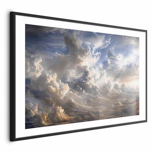 Plakat Złote refleksy na obłokach chmur zapowiadających zmierzch 60×40 cm