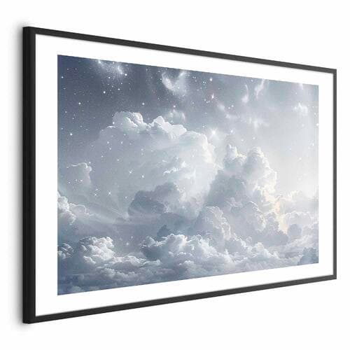 Plakat Astralny spokój: Gwiazdy rozsypane nad delikatnymi chmurami 90×60 cm