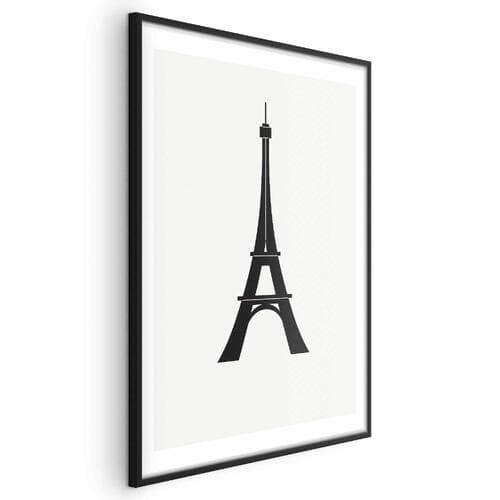 Poster Wieża Eiffla prosta grafika w czerni i bieli 60×90 cm