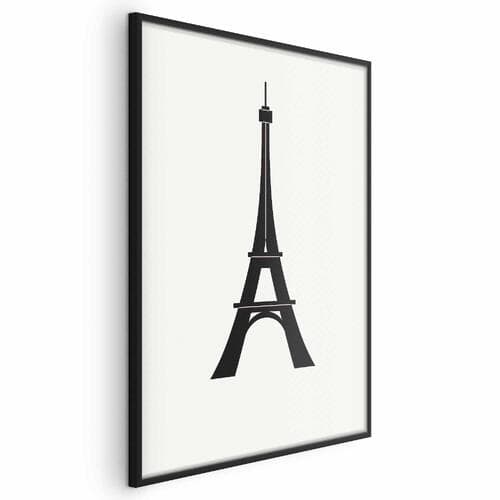 Poster Wieża Eiffla prosta grafika w czerni i bieli 21×30 cm