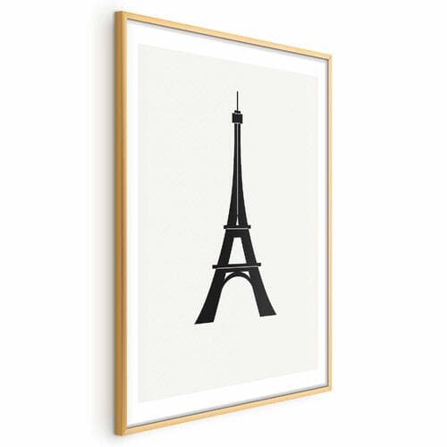 Poster Wieża Eiffla prosta grafika w czerni i bieli 30×42 cm